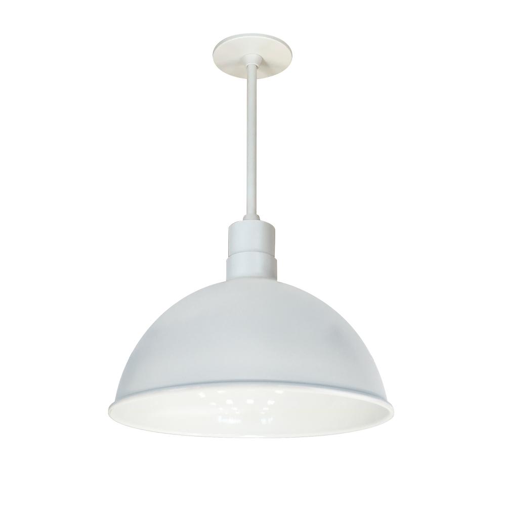16" RLM 12" Stem Mounted LED Shade, 2500lm, 4000K, White, 120V 0-10V/Triac/ELV & 277V 0-10V