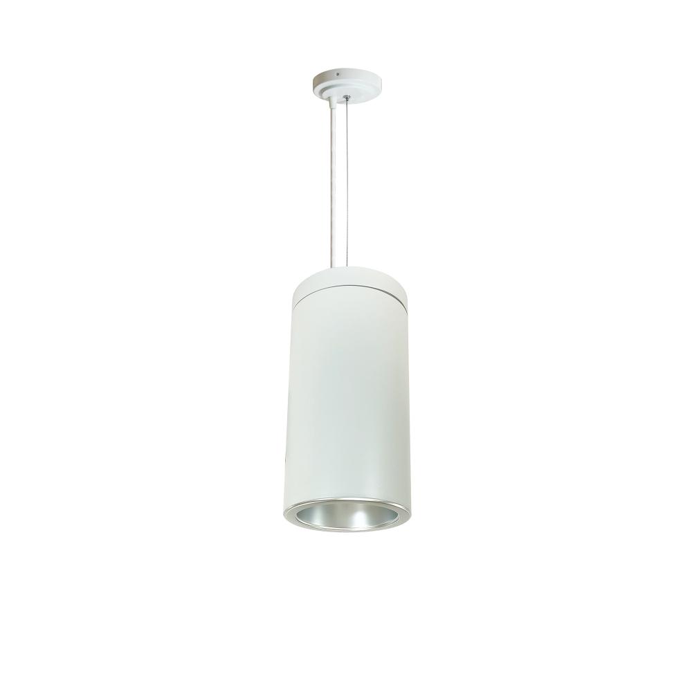 6" Sapphire III Cable Mount White Cylinder, Diffused Clear Reflector/Diffused Clear Flange,