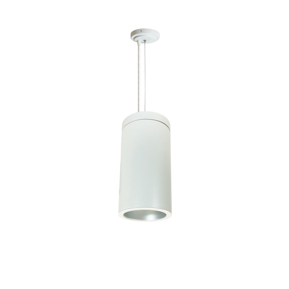 6" Sapphire III Cable Mount White Cylinder, Haze Reflector/Matte Powder White Flange, 120-277;