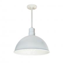 Nora NRLM-16ST2540WWLE4/12 - 16" RLM 12" Stem Mounted LED Shade, 2500lm, 4000K, White, 120V 0-10V/Triac/ELV & 277V 0-10V