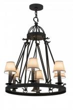 Meyda Blue 157287 - 28"W Lakeshore 6 LT W/Downlight Chandelier