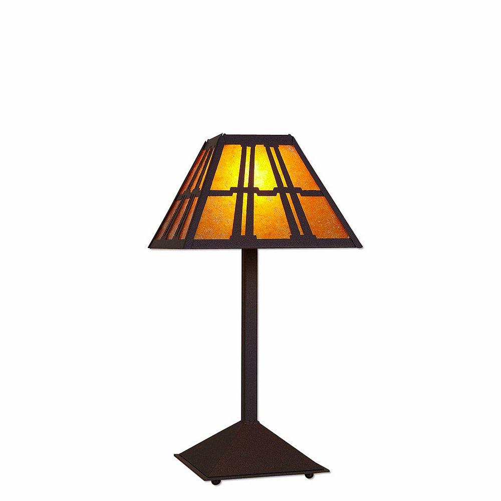 Rocky Mountain Desk Lamp - Eastlake - Amber Mica Shade - Dark Bronze Metallic Finish