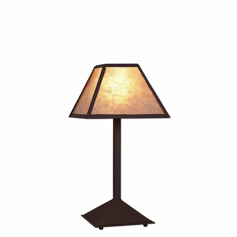 Rocky Mountain Desk Lamp - Northrim - Almond Mica Shade - Dark Bronze Metallic Finish