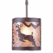 Avalanche Ranch Lighting M29121AL-ST-27 - Kincaid Pendant Small - Valley Deer - Almond Mica Shade - Rustic Brown Finish - Adjustable Stem