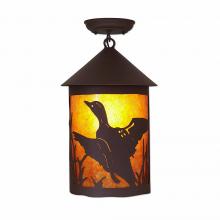 Avalanche Ranch Lighting M48664AM-27 - Cascade Close-to-Ceiling Large - Loon - Amber Mica Shade - Rustic Brown Finish