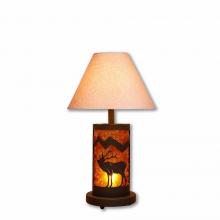 Avalanche Ranch Lighting M60033AM-KR-27 - Cascade Desk Lamp - Mountain Elk - Amber Mica Shade - Rustic Brown Finish