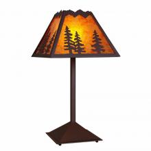 Avalanche Ranch Lighting M62514AM-27 - Rocky Mountain Table Lamp - Spruce Tree - Amber Mica Shade - Rustic Brown Finish
