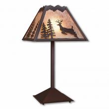 Avalanche Ranch Lighting M62521AL-27 - Rocky Mountain Table Lamp - Valley Deer - Almond Mica Shade - Rustic Brown Finish