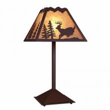 Avalanche Ranch Lighting M62530AL-27 - Rocky Mountain Table Lamp - Mountain Deer - Almond Mica Shade - Rustic Brown Finish