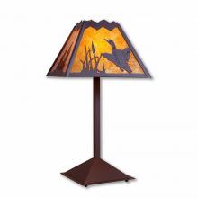 Avalanche Ranch Lighting M62564AM-27 - Rocky Mountain Table Lamp - Loon - Amber Mica Shade - Rustic Brown Finish