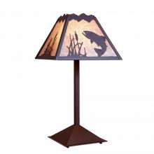Avalanche Ranch Lighting M62581AL-27 - Rocky Mountain Table Lamp - Trout - Almond Mica Shade - Rustic Brown Finish