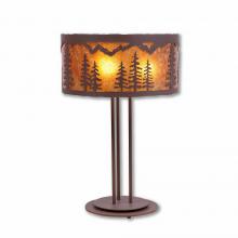 Avalanche Ranch Lighting M69114AM-27 - Kincaid Desk Lamp - Spruce Tree - Amber Mica Shade - Rustic Brown Finish