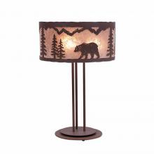 Avalanche Ranch Lighting M69125AL-27 - Kincaid Desk Lamp - Mountain Bear - Almond Mica Shade - Rustic Brown Finish