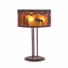 Avalanche Ranch Lighting M69127AM-27 - Kincaid Desk Lamp - Mountain Moose - Amber Mica Shade - Rustic Brown Finish