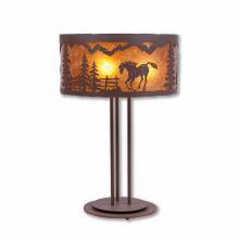 Avalanche Ranch Lighting M69135AM-27 - Kincaid Desk Lamp - Mountain Horse - Amber Mica Shade - Rustic Brown Finish