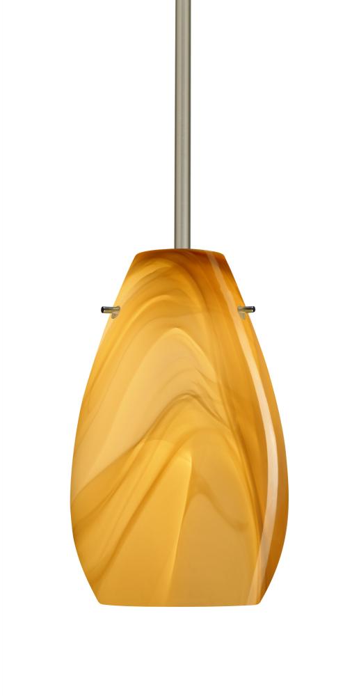 Besa Pera 9 Stem Pendant Satin Nickel Honey 1x100W Medium Base