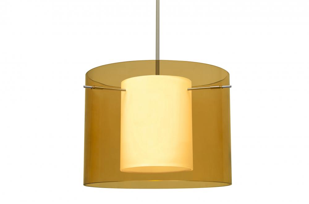 Besa Pahu 16 LED Pendant 1Tt Transparent Armagnac/Opal Satin Nickel 1x11W LED