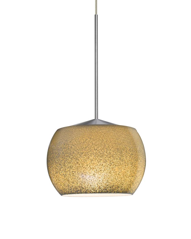 Besa, Keno Cord Pendant for Multiport Canopy, Gold Sand, Satin Nickel Finish, 1x3W LE