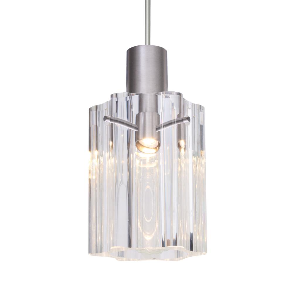 Besa Ice 4 Pendant, Clear Glass, Black Finish, 1x3W LED