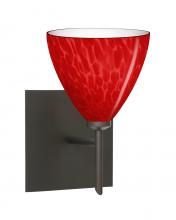 Besa Lighting 1SW-1779RC-BR-SQ - Besa, Mia Mini Sconce with Square Canopy, Red Cloud, Bronze Finish, 1x40W G9 Base