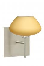 Besa Lighting 1SW-5410VM-SN-SQ - Besa Wall With SQ Canopy Peri Satin Nickel Vanilla Matte 1x40W G9