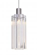 Besa Lighting 1XT-ICE7CL-LED-SN - Besa Ice 7 Pendant, Clear Glass, Black Finish, 1x3W LED