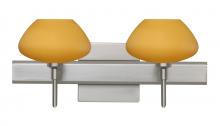 Besa Lighting 2SW-541080-SN-SQ - Besa Wall With SQ Canopy Peri Satin Nickel Amber Matte 2x40W G9