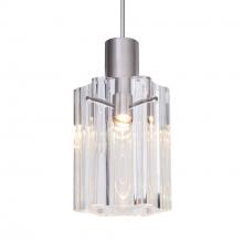 Besa Lighting RXP-ICE4CL-LED-SN - Besa Ice 4 Pendant, Clear Glass, Black Finish, 1x3W LED