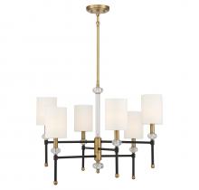 Savoy House 1-1887-6-143 - Tivoli 6-Light Chandelier in Matte Black with Warm Brass Accents