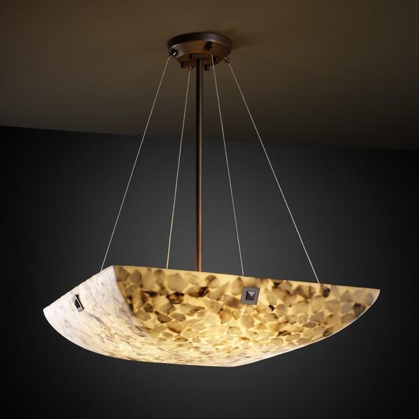 24" Pendant Bowl w/ Pair Square w/ Points Finials