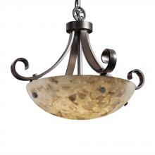 Justice Design Group ALR-9741-25-DBRZ-F3-LED-3000 - 18" Pendant Bowl - Scrolls w/ Finials