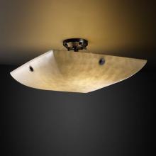 Justice Design Group CLD-9652-25-MBLK-F5-LED-5000 - 24" Semi-Flush Bowl w/ Concentric Squares Finials