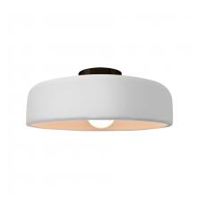 Justice Design Group CER-6343-WTWT-MBLK - Medium Spire Semi-Flush