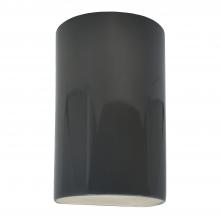 Justice Design Group CER-1265W-GRY - Large Cylinder - Open Top & Bottom (Outdoor)
