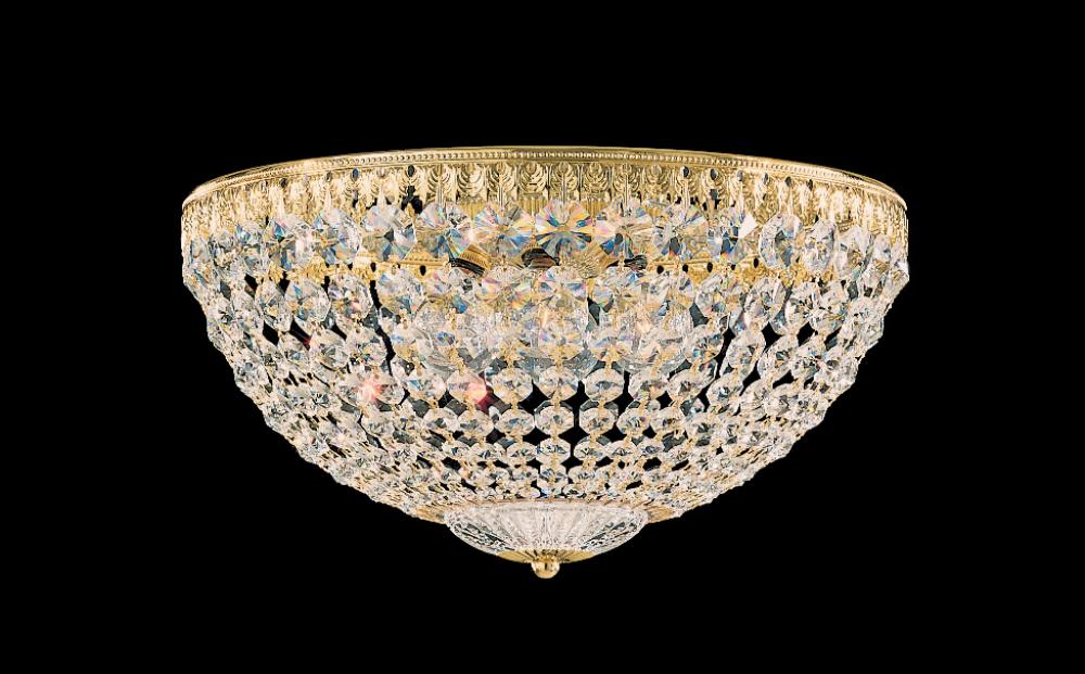 Petit Crystal 5 Light 120V Flush Mount in Aurelia with Radiance Crystal