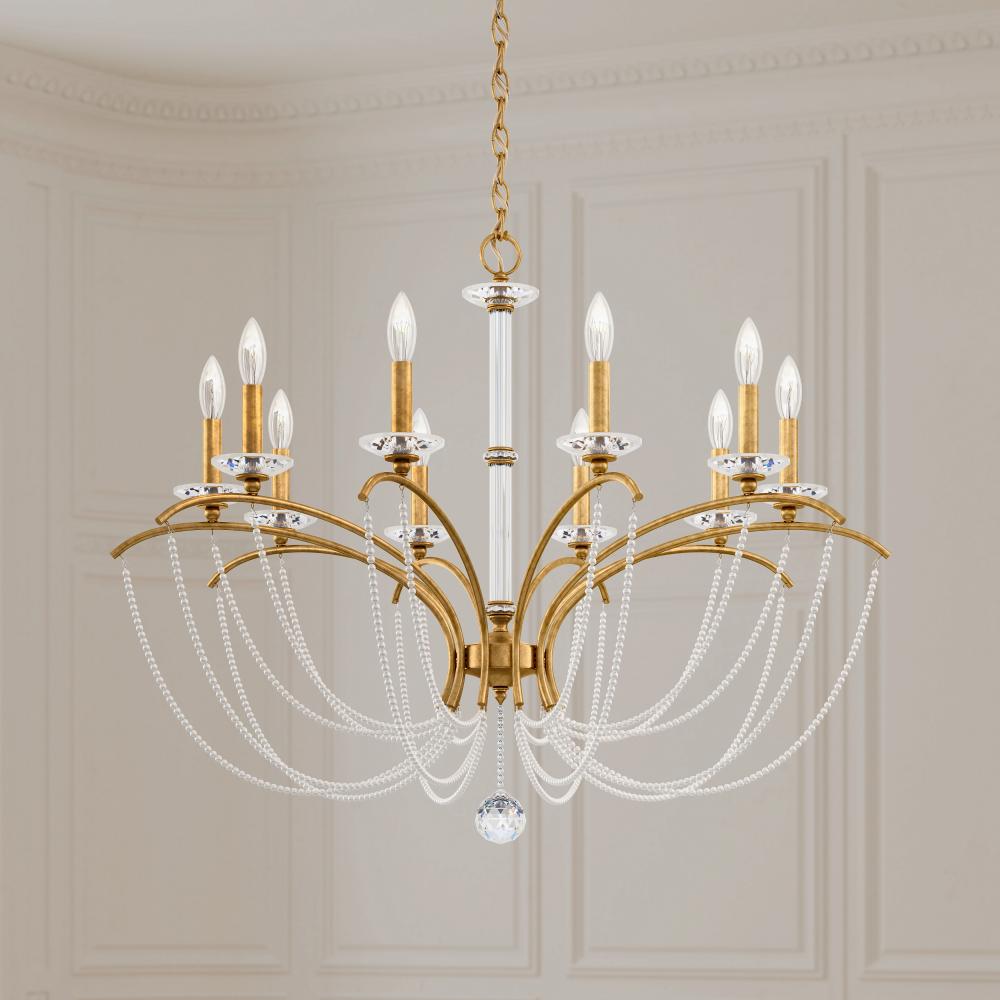Priscilla 10 Light 120V Chandelier in Black with Dark Grey Pearl