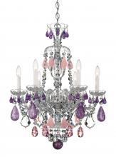 Schonbek 1870 5535BK - Hamilton Rock Crystal 6 Light 120V Chandelier in Jet Black with Black & Clear Rock Crystal