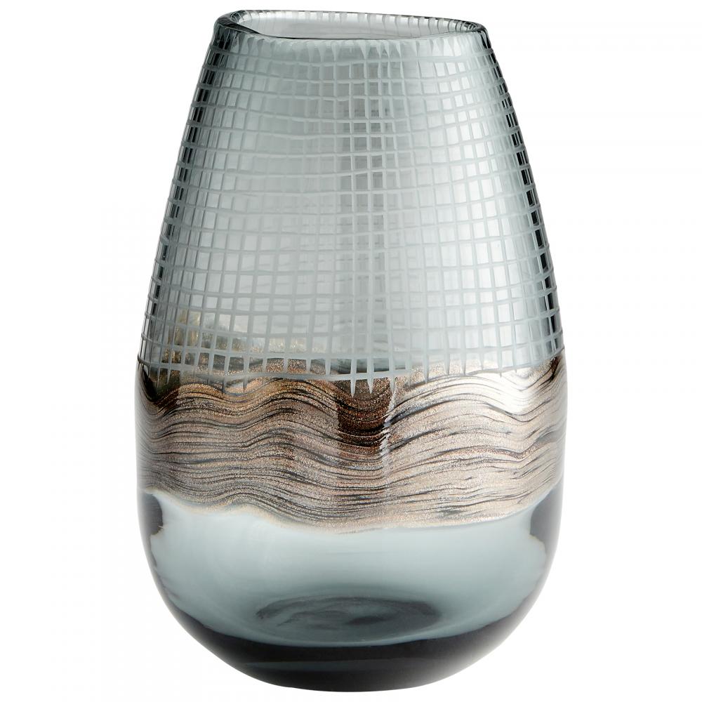 Axiom Vase Clear And Glitter Gold - Small