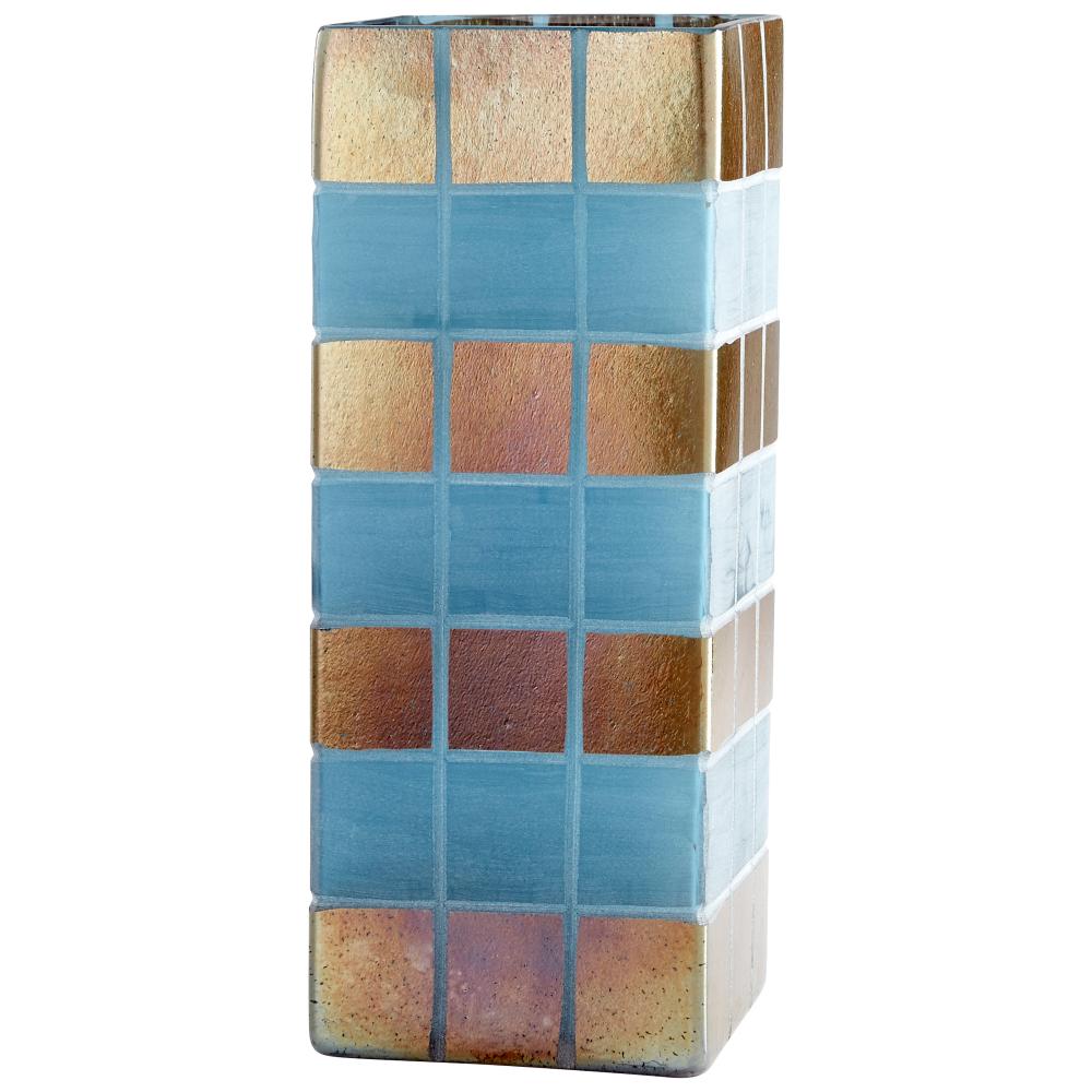 Aurum Vase Irridescent Gold And Blue - Small