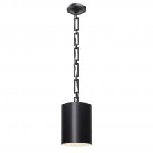 Crystorama 8680-MK-WH - Brian Patrick Flynn for Crystorama Alston 1 Light Matte Black + White Mini Pendant