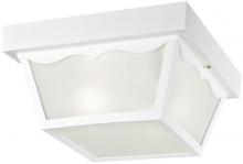 Westinghouse 6697600 - 10 in. 2 Light Polypropylene Flush White Finish Frosted Glass Panels