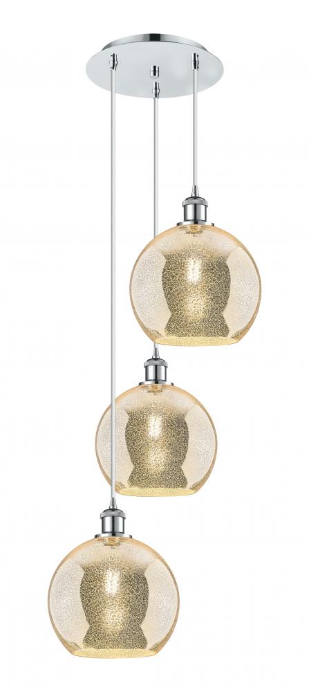 Athens - 3 Light - 17 inch - Polished Chrome - Cord Hung - Multi Pendant