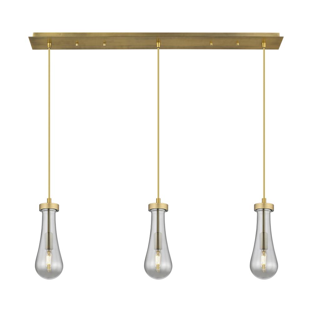 Owego - 3 Light - 37 inch - Brushed Brass - Linear Pendant