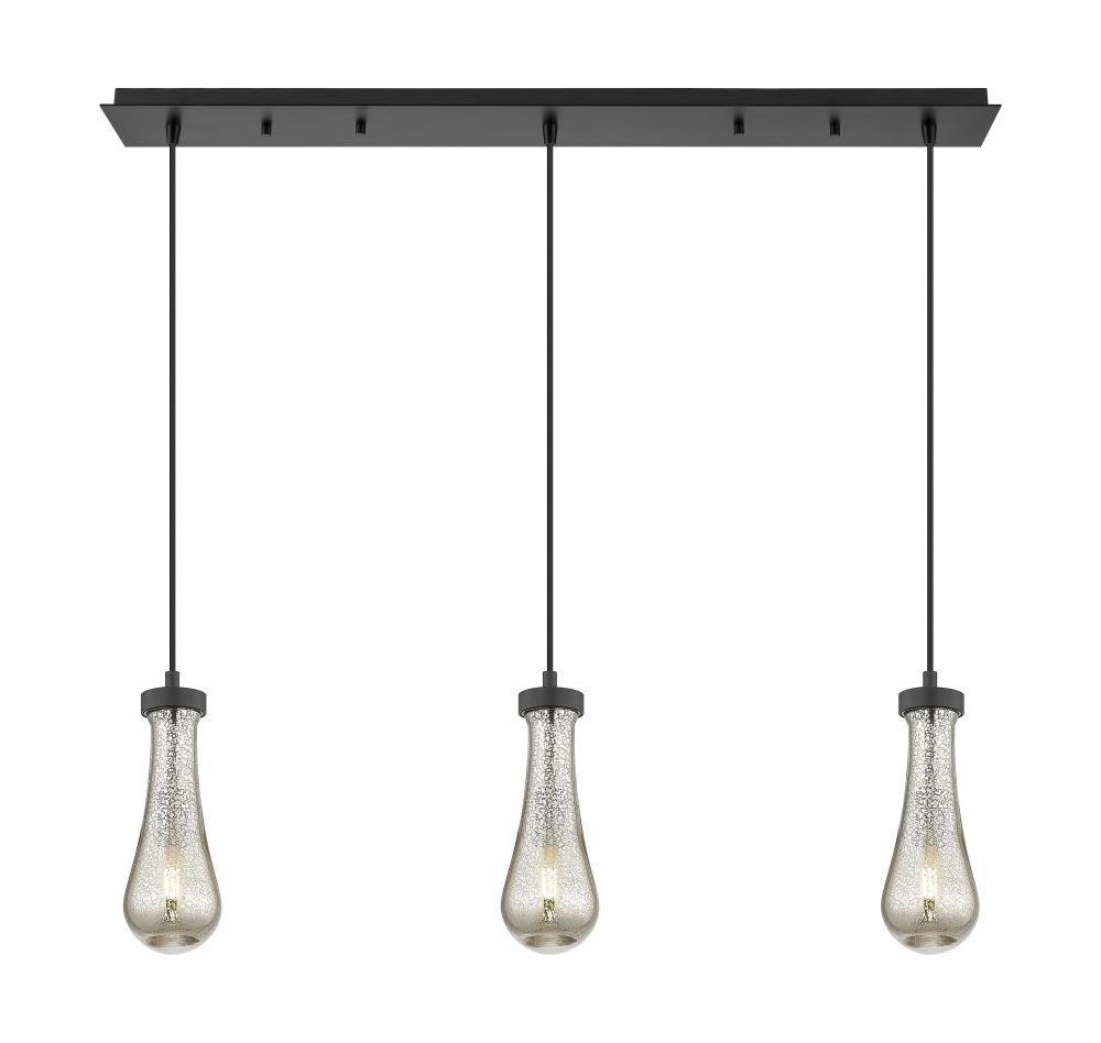 Owego - 3 Light - 37 inch - Brushed Matte Black - Linear Pendant