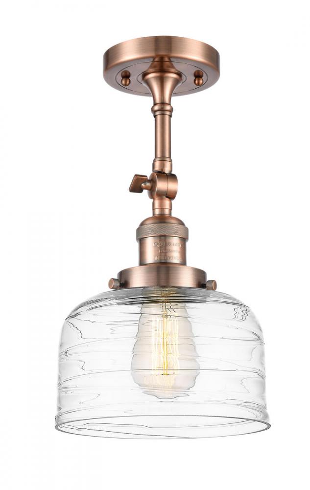 Bell - 1 Light - 8 inch - Antique Copper - Adjustable Semi-Flush Mount