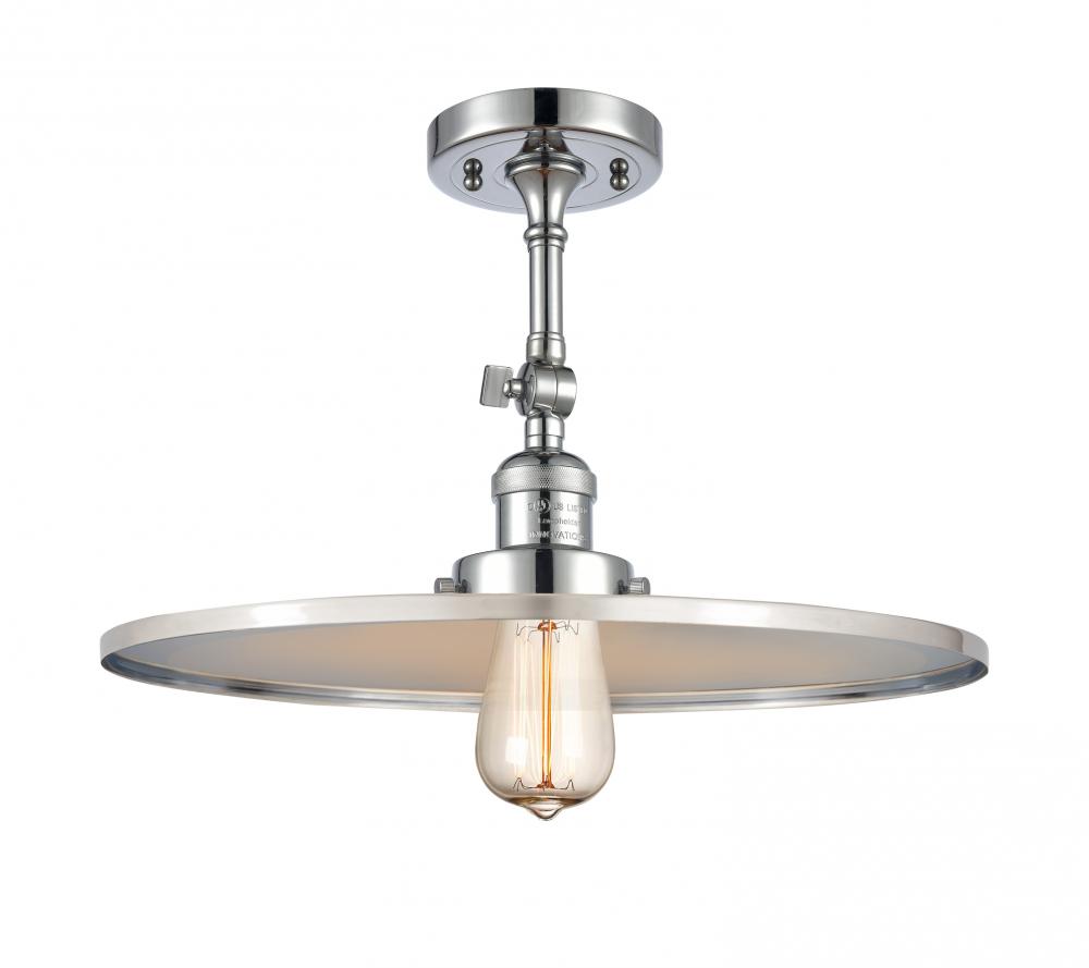 Railroad - 1 Light - 16 inch - Polished Chrome - Adjustable Semi-Flush Mount