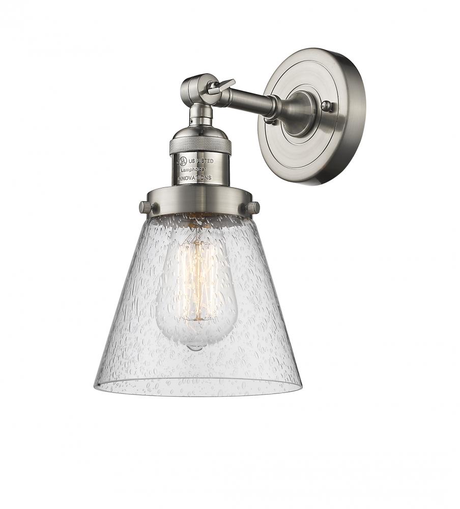 Cone - 1 Light - 6 inch - Brushed Satin Nickel - Adjustable Sconce