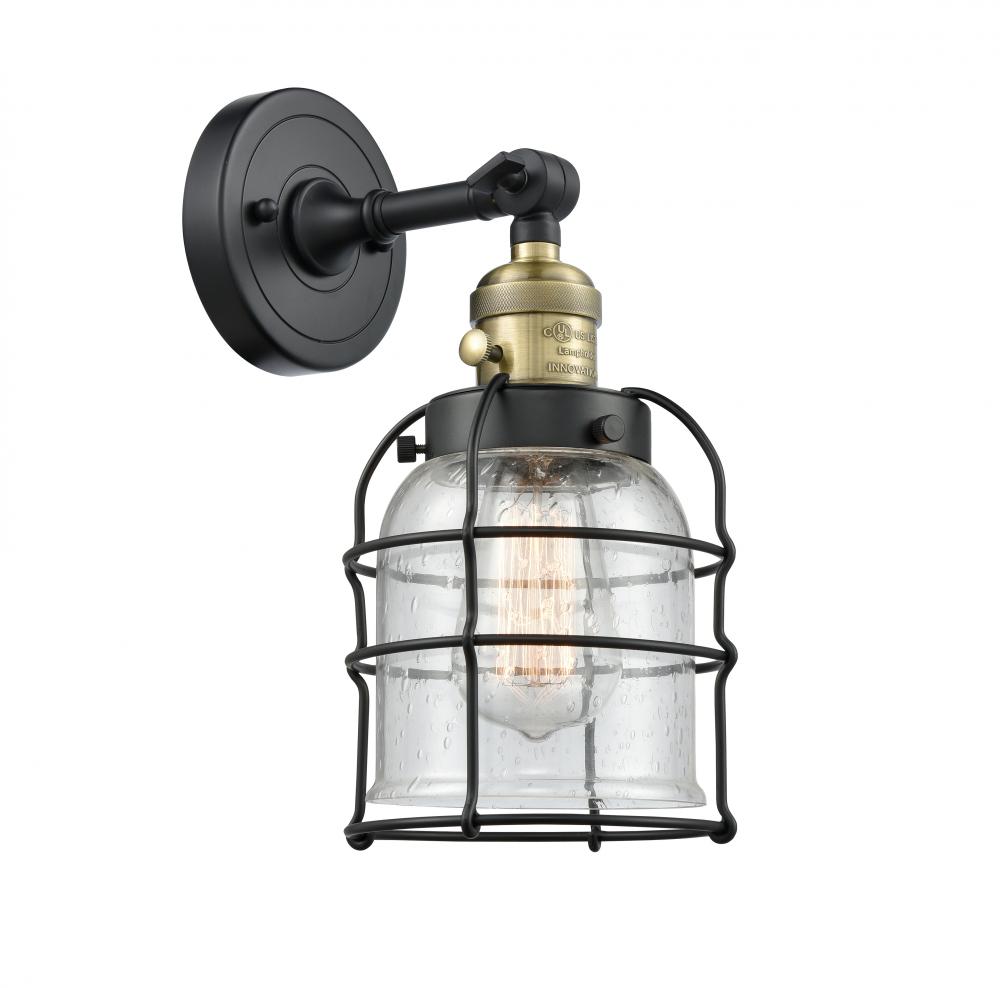 Bell Cage - 1 Light - 6 inch - Black Antique Brass - Adjustable Sconce