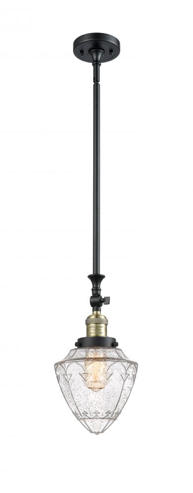Bullet - 1 Light - 7 inch - Black Antique Brass - Stem Hung - Adjustable Mini Pendant