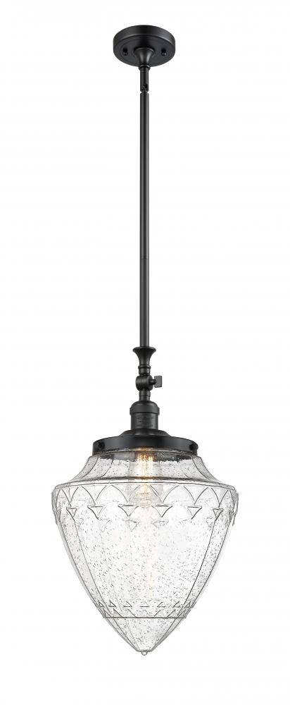 Bullet - 1 Light - 12 inch - Matte Black - Stem Hung - Adjustable Mini Pendant